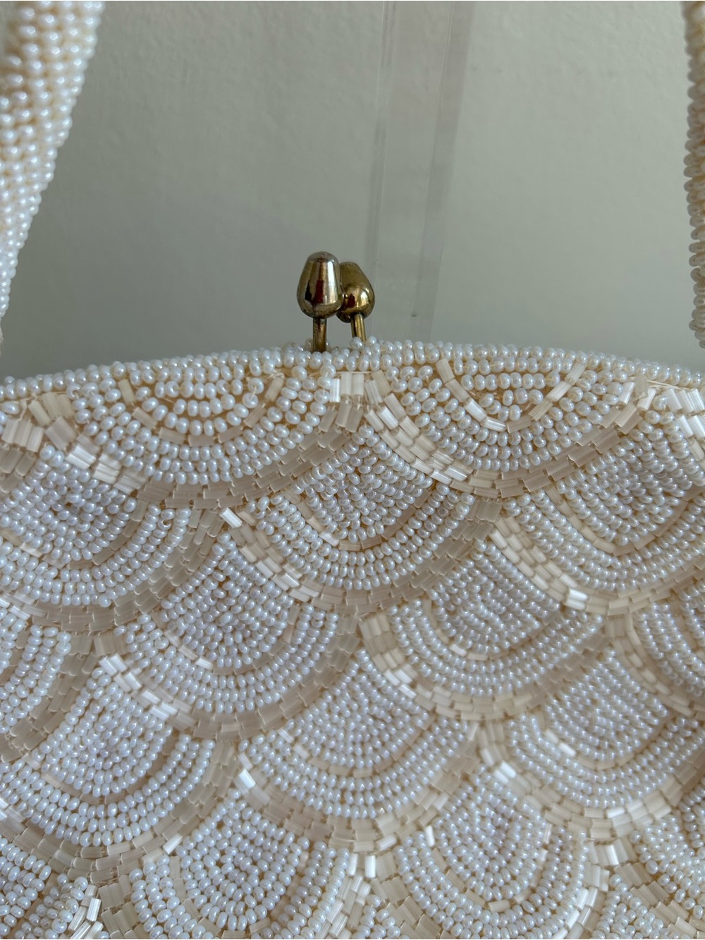 Elegant Ivory Beaded Handbag - Women Bags - Picture 3 of 8